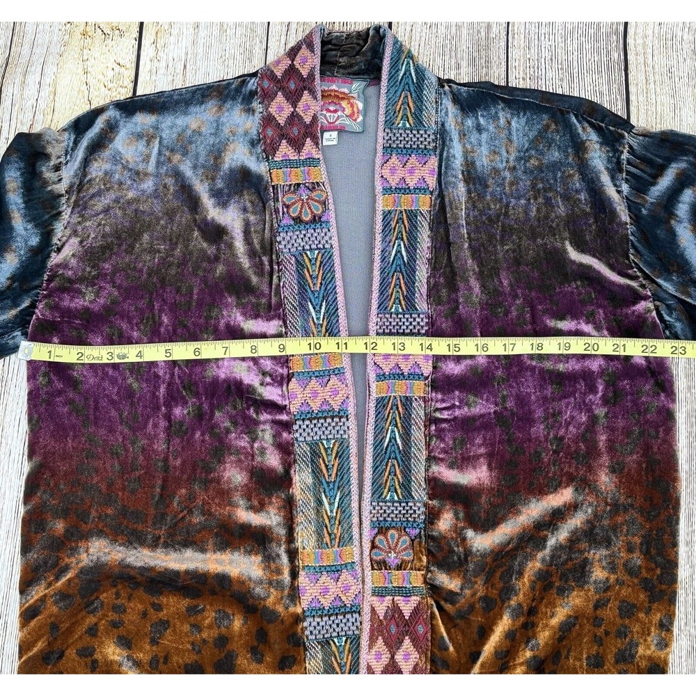 Johnny Was Ombre Cheetah Velvet Jacket and Pants Loungewear Set Size Small NWT - Picture 10 of 16